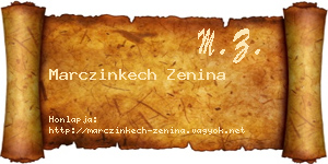Marczinkech Zenina névjegykártya